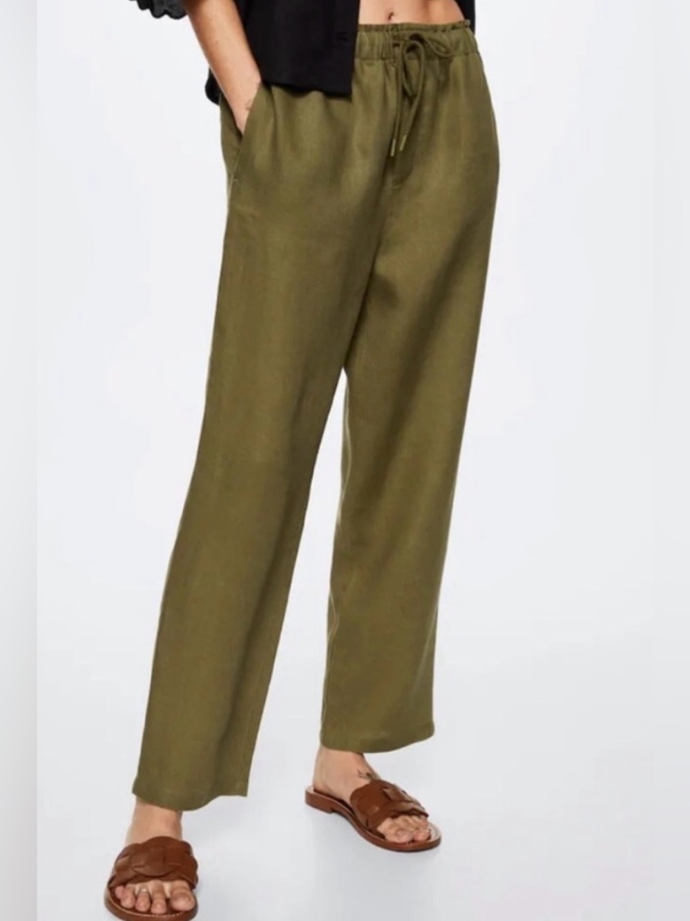 Mango green pants